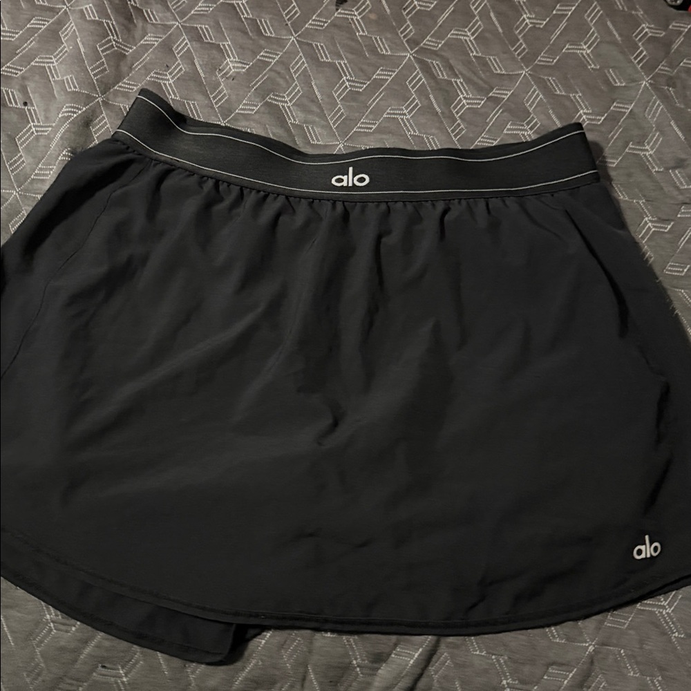 ALO Yoga Women's Black Match Point Tennis Skirt